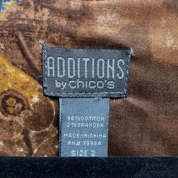 Additions by Chico’s Metallic Gold Brocade Tapestry  Paisley Long Jacket Size 2 - Picture 5 of 6